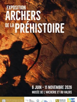 Affiche de l'exposition Archers de la Préhistoire du 6 juin au 11 novembre 2026